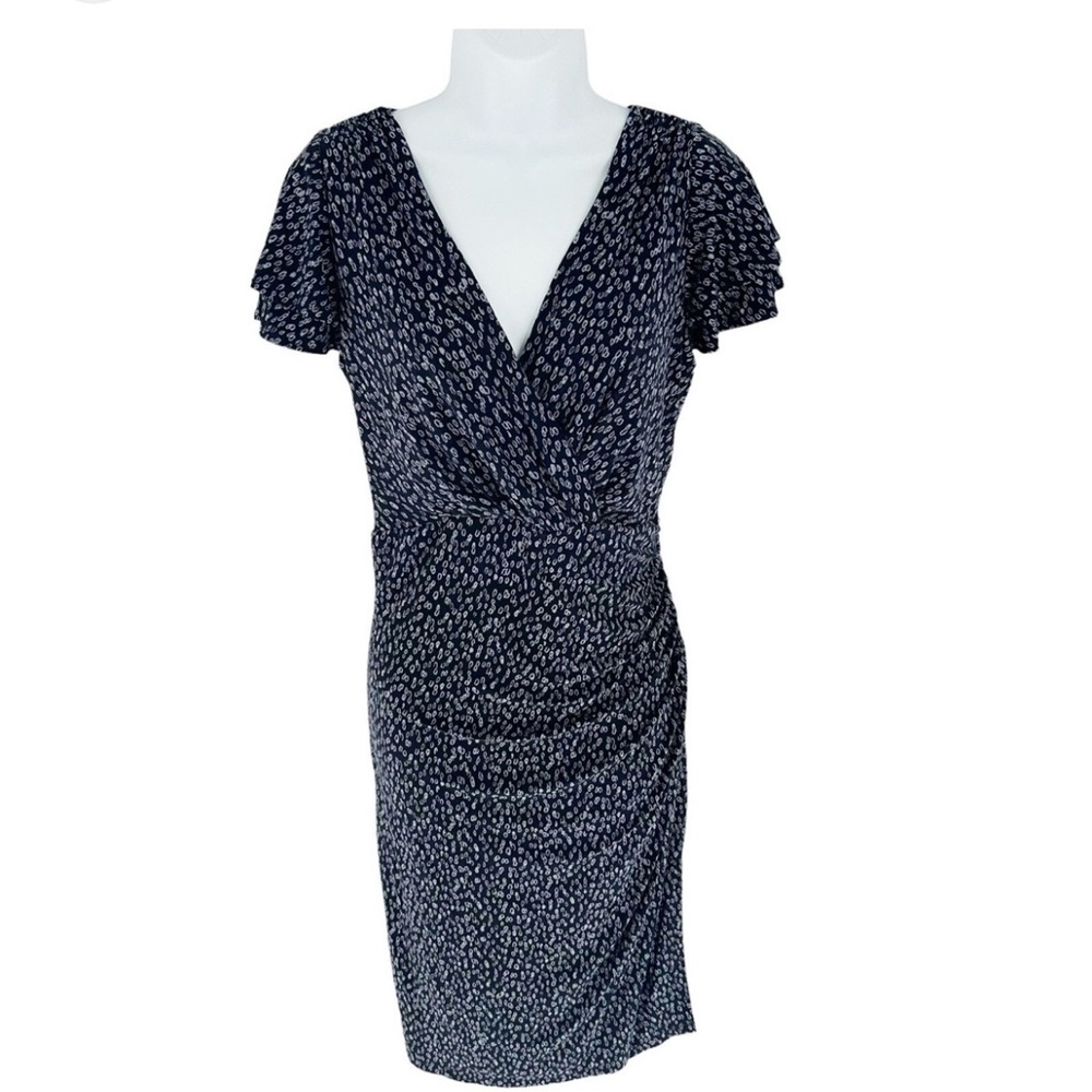 Ralph Lauren Elegant Blue and White Patterned Summer Dress